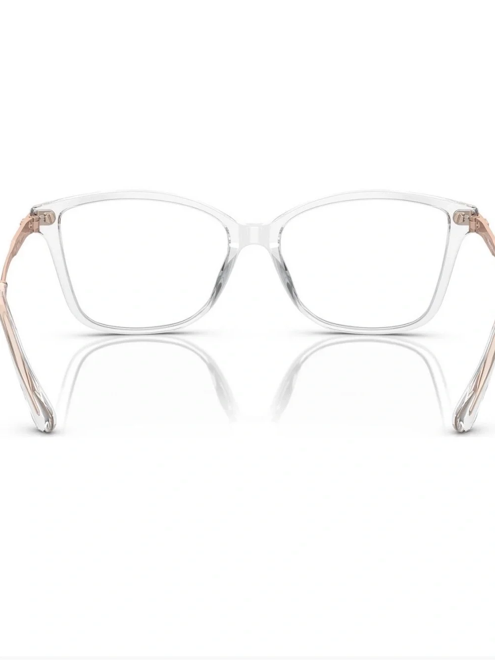 Clear Frame Women's Eyeglasses with Gold Temples